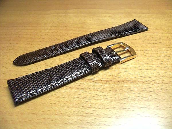 18mm時計バンド(腕時計)ベルト18ミリ リザード(トカゲ)時計バンド 時計ベルト バネ棒 サービス 18mm チョコ 腕時計用 時計ベルト 時計用バンド 525円で販売していますバネ棒をサービスでお付けします。