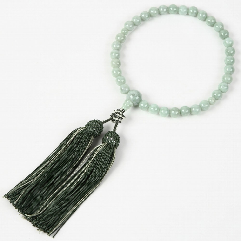 純銀手打ち　本翡翠　念珠 純銀手打ち 本翡翠 念珠 略式数珠・念珠 本翡翠（女性用）商品