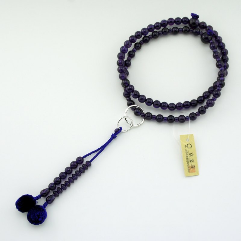 【紫水晶】【正絹の高級菊房です】【女性用】【数珠】【念珠】【浄土宗】【本式数珠】【天然石】【パワーストーン】【送料無料】 【★★★★★】