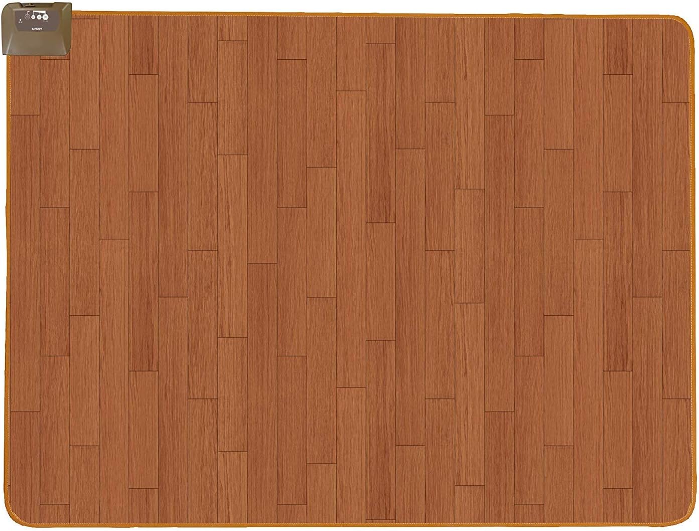 ライフジョイ ホットカーペット 1.5畳 フローリング調 電気カーペット 128cm&times;176cm 防水 ブラウン JPJ151WB｜遊活館