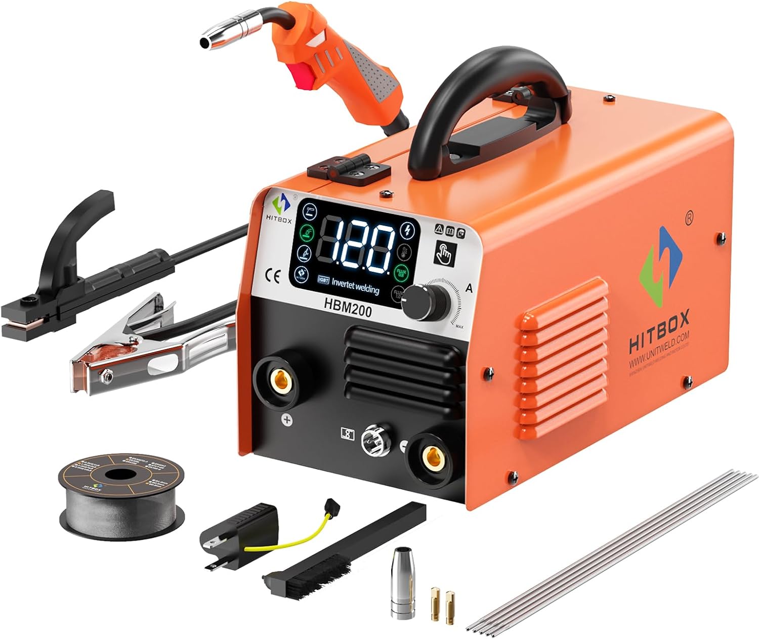 HITBOX HBM200 半自動小銃溶接機 100V 200V兼用 1台3役 円弧溶接機 小型 身寄り用溶接機 最大限度最終生産物200A 日本語取りまわし言いあらわす書付き添い人