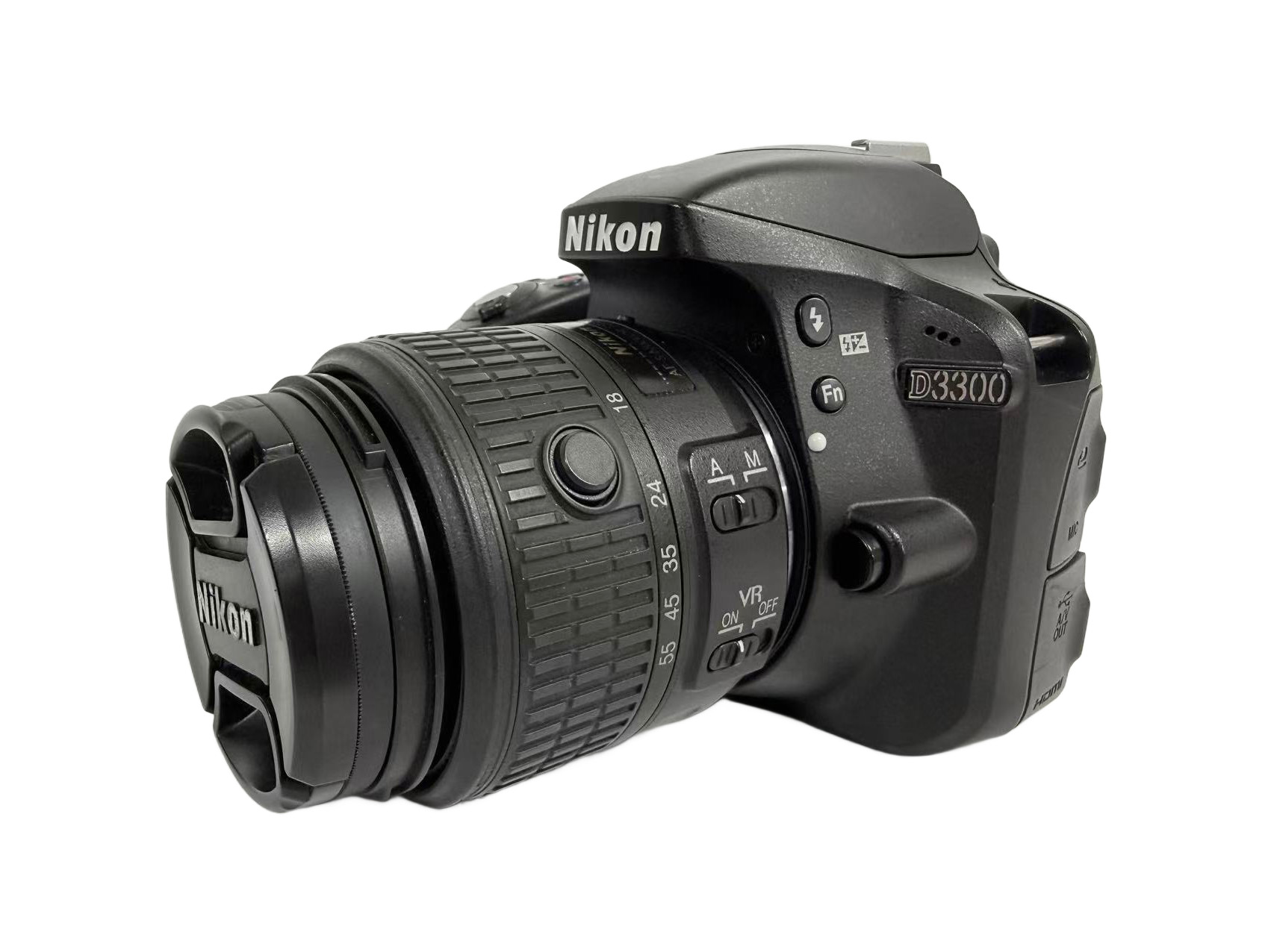 【中古品】Nikon デジタル写真機 D3300 18-55粍 55-200粍 VR ダブルズームキット 2478万絵素 黒いこと 蓄電池付 元うしろ側付 貨物輸送無料