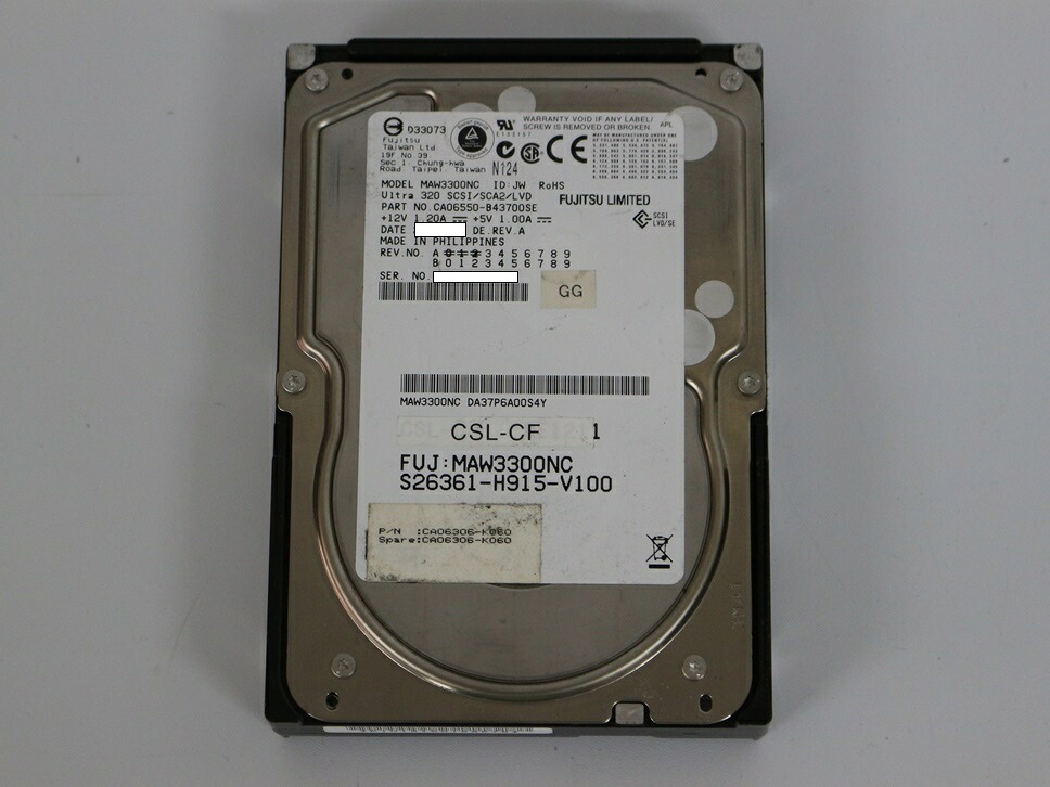 【中古】FUJITSU 富士通 MAW3300NC ULTRA320 SCSI 10K RPM HDD 300GB 3.5in 中古固定ディスク