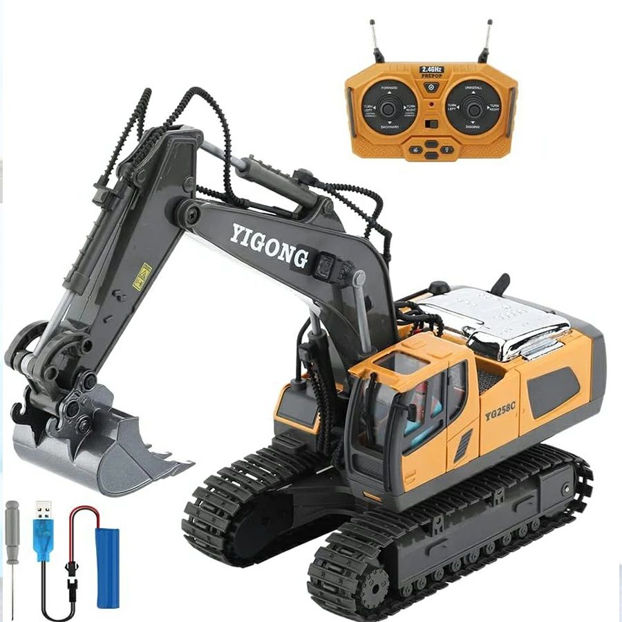 ラジコン ショベルカー おもちゃパンダウォッチ付き こども向け エクスカベーター 充電式 コンストラクショントイ 多機能 2.4GHz 無線 1｜裕神刀 ストア