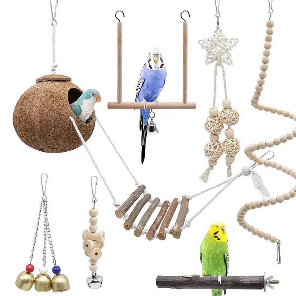 鳥おもちゃ オウムブランコ 鳥グッズ セキセイ インコ 噛む玩具 原木