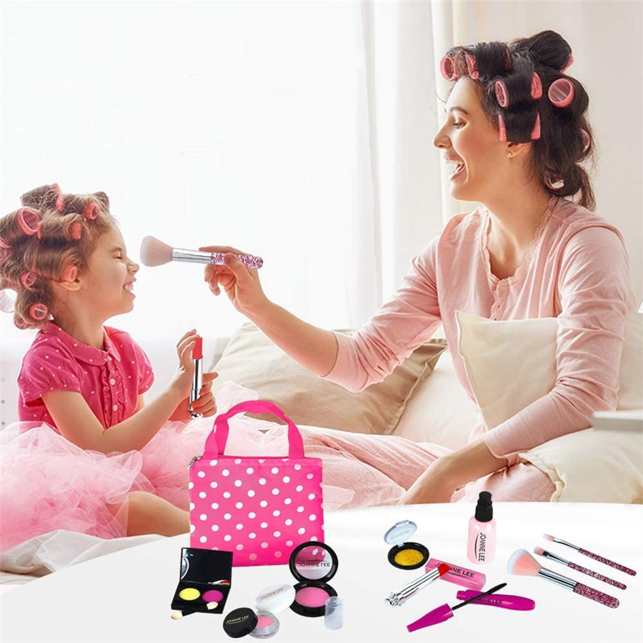 楽天市場 女の子用キッズメイクアップセット 10個入り 洗える化粧品キットキッズプレイはキラキラ化粧品バッグ マニキュア 誕生日プレゼントでメイクアップ 子供遊び用 化粧品本物ではありません ユースター