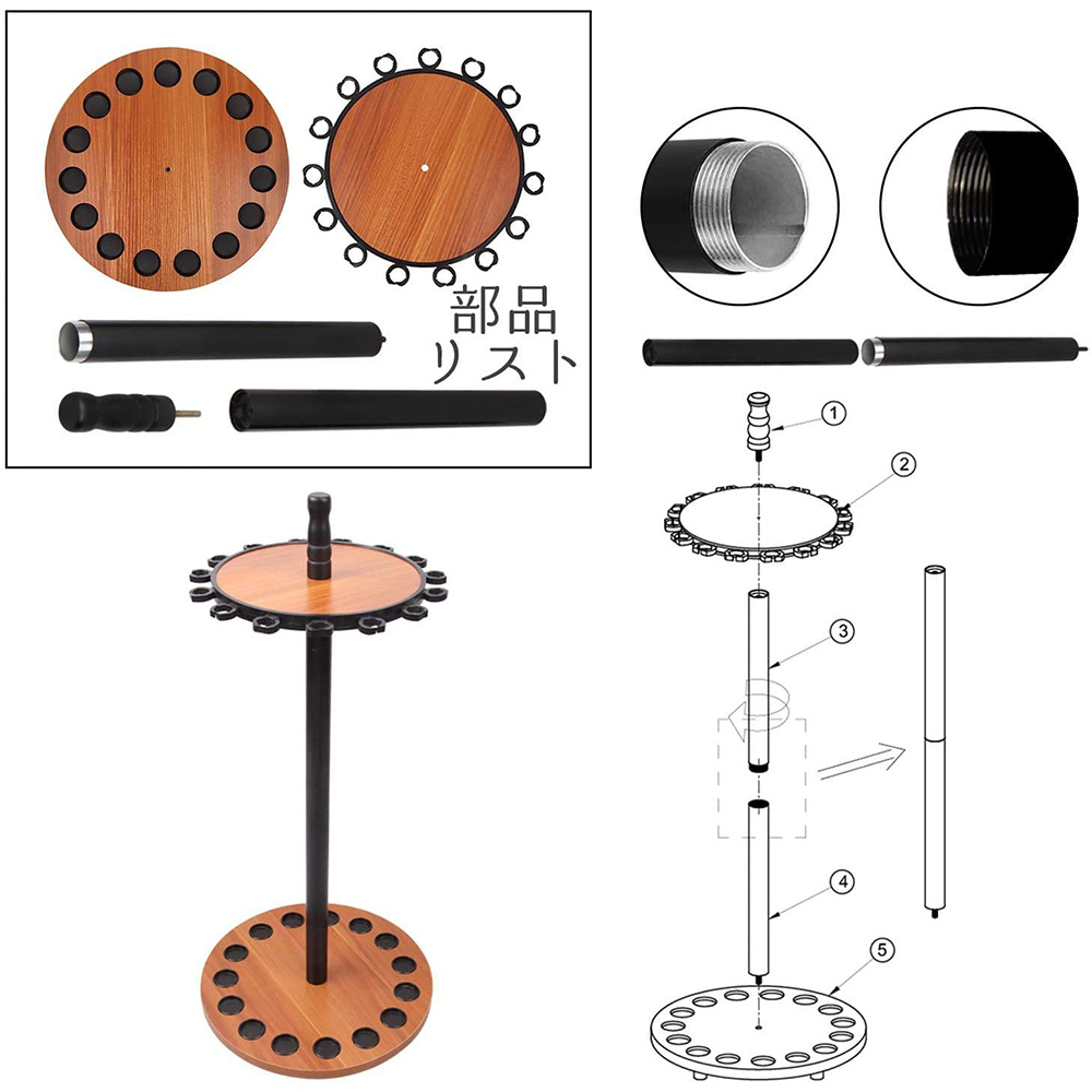 ロッドスタンド 円形ロッドスタンド 回転でき 16本釣竿収納 ウッド製 ロッドホルダー 竿立て ロッドスタンド Cooltonindia Com