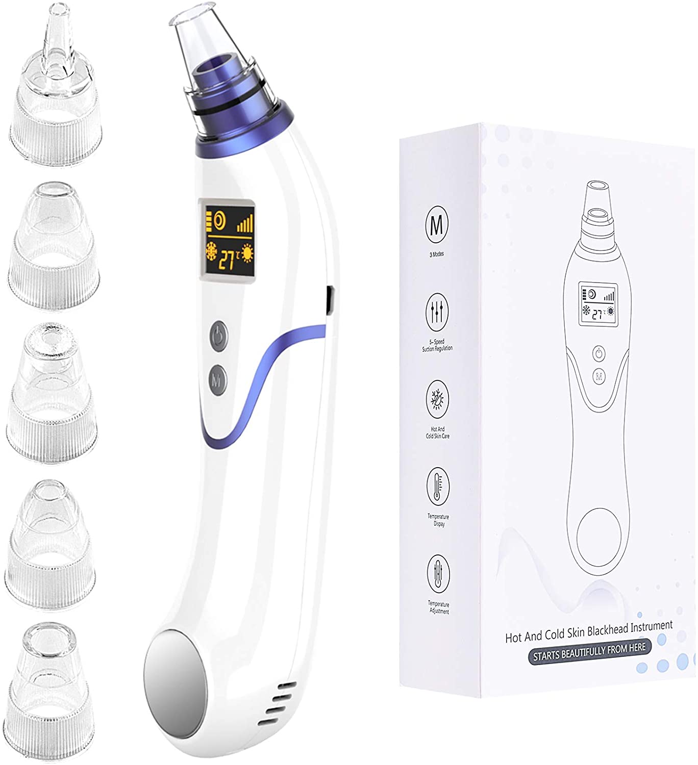 最新モデル 毛穴吸引器 温冷ケア フェイスケア 美顔器 イチゴ鼻吸引