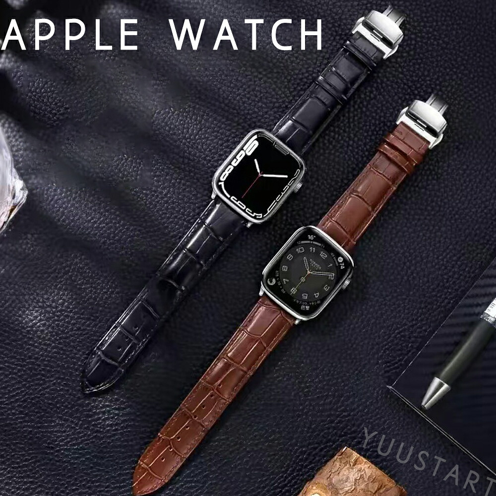 apple watch 11 ダンス楽隊 Apple watch Ultra3 QIALINO定め事品 Apple watch Series 10 9/8 SE 7 6 5 4 49粍 46粍 45粍 44粍 40粍 41粍 38粍 42粍 ダンス楽隊 本革 ワニ柄 替え三尺帯 牛皮+予防医学 雨合羽 防汗 防臭 Apple watch