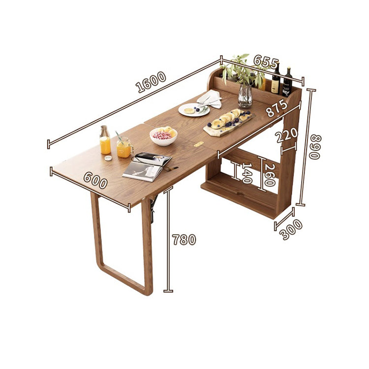 【受注生産商品】折り畳みテーブル　ダインニング　ダイニングテーブル　作業デスク　サイド収納　キッチン収納　食器棚　無垢材　コンパクト　ウォールナット　車上渡し｜YUUWA