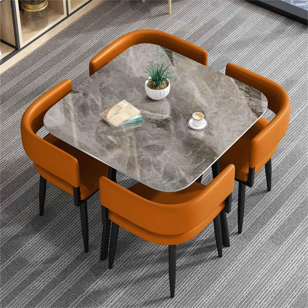 丸テーブルセット 4人用 晩ご飯仕掛ける とっ始め ちゃぶ台仕掛ける モダンデザインテーブルと居敷き仕掛ける 4人掛け喫茶店時刻表 晩ご飯時刻表 車上乗り合い船