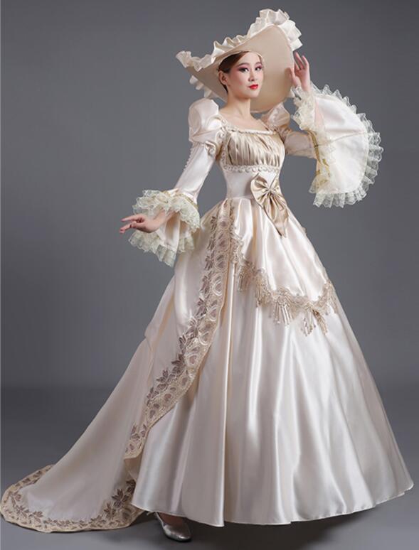 楽天市場】中世貴族風 フレア袖 女王様ドレス 貴族ドレス 華やか