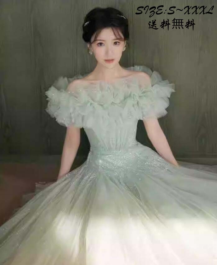 お姫様ドレス 撮影用のワンピース カラードレス 韓国風 花嫁ドレス ロングドレス 前撮り 送料無料 同窓会 パーティードレス 高級感 セクシー イブニングドレス 発表会 スレンダー 上品 エレガント 披露宴 お呼ばれ 袖なし オフィス 音楽会 ゴージャス メッシュ 舞台 編み上げ