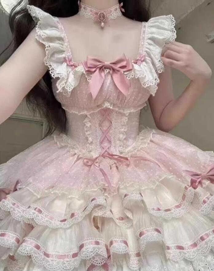 ノースリーブ 送料無料 ウエディングドレス 演出服 コスチューム 衣装 ロリータ風 Lolita jskワンピース 日系女子中高生 コスプレ 可愛い レディース イベント衣装 切り替え風 ワンピ 学園祭 文化祭 日常 写真撮影 舞台 仮装 変装 学院風 花嫁洋服 ステージ 衣装 普段着