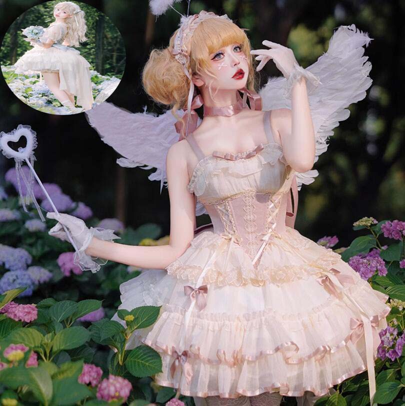 jskワンピース コスチューム 衣装 ロリータ風 演出服 花嫁洋服 Lolita 送料無料 ウエディングドレス 日系女子中高生 コスプレ ノースリーブ レディース 可愛い イベント衣装 切り替え風 ワンピ 学園祭 文化祭 日常 写真撮影 舞台 仮装 変装 学院風 ステージ 衣装 普段着