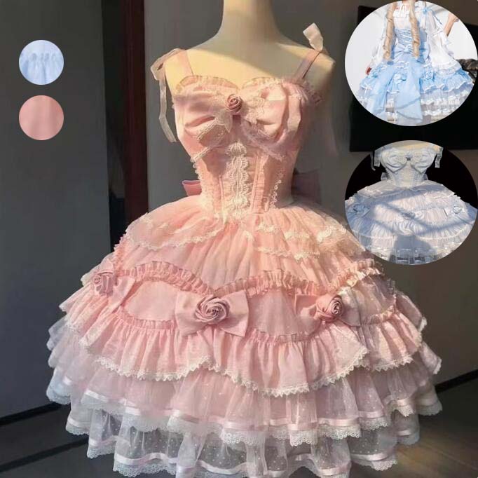 花嫁洋服 送料無料 jskワンピース コスチューム 衣装 ロリータ風 演出服 Lolita ウエディングドレス 日系女子中高生 コスプレ ノースリーブ レディース 可愛い イベント衣装 切り替え風 ワンピ 学園祭 文化祭 日常 写真撮影 舞台 仮装 変装 学院風 ステージ 衣装 普段着
