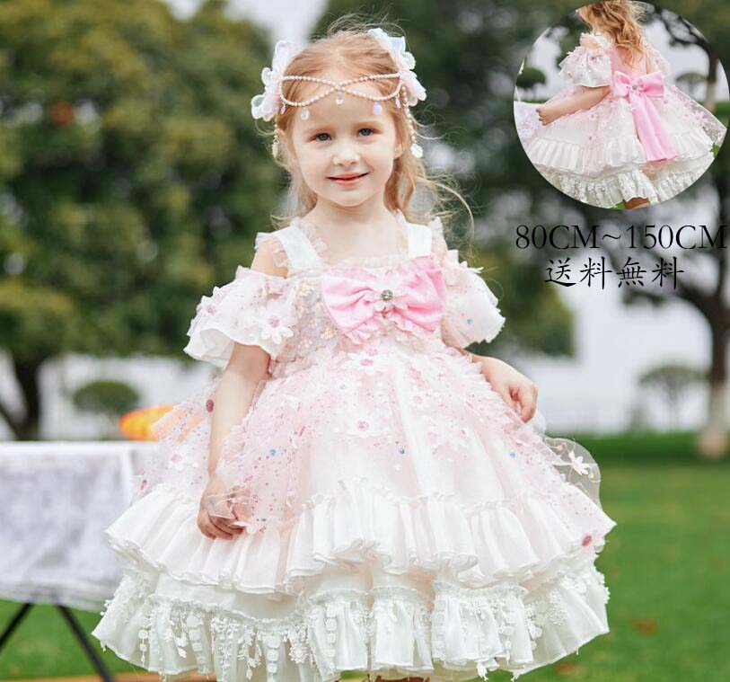 送料無料 キッズワンピース ジュニア 子供用 ワンピース コスチューム 衣装 可愛い 子供服 コスプレ Lolita 子供ワンピース ロリータ風 女児 イベント 洋服 子ども服 女の子 礼服 フォーマル Kid Dress 演出服 日常 写真撮影 舞台 仮装 変装 ステージ 衣装 80cm~150cm