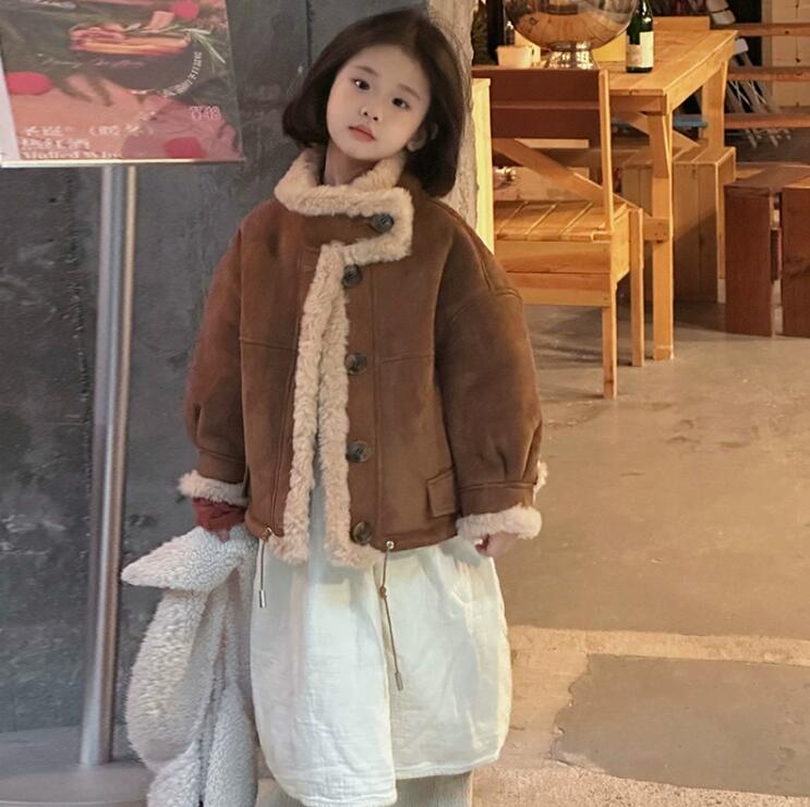 韓国風 ジャケット キッズ服 子供服 ジュニア 上着 コート キッズファッション 長袖 トップス アウター 送料無料 毛皮 厚手 キッズ ベビー 洋服 女の子 フォーマル 冬物 イベント フェイクファー 女児 子供用 子ども服 暖かい 防寒 シンプル 保温 防風 誕生日 kids 110~170cm