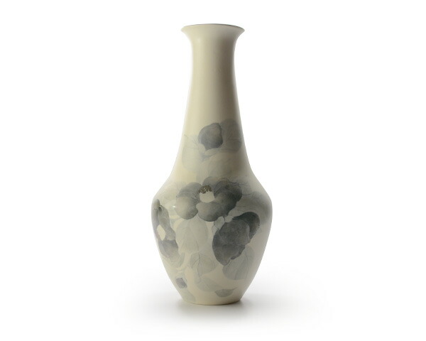 染付花器 「風椿」 作家「黒部駒子」