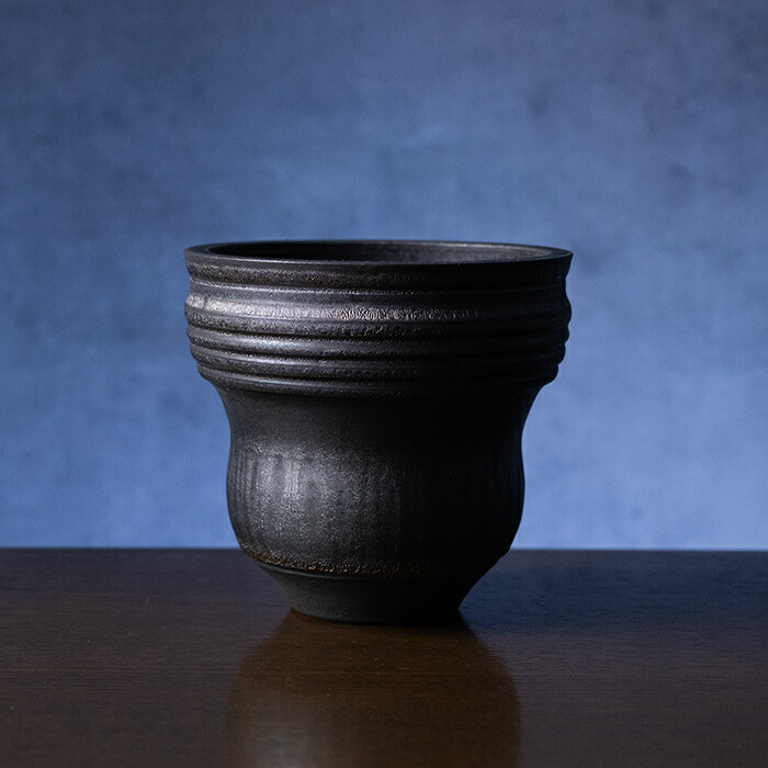 楽天市場】花器 | 黒鳴植木鉢 (MOT-005) 作家「田中元将」 : うつわや悠々