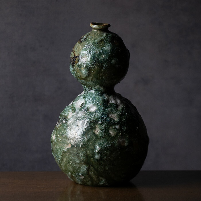 楽天市場】上州瓢箪 ひょうたんの置物020 二段模様 高さ56cm 研ぎ出し