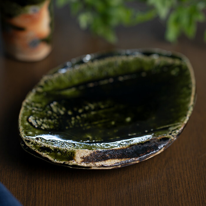 作家物　長方形皿 2枚セット　信楽　粉引灰釉　和食器 作家物 長方形皿 2枚セット 信楽 粉引灰釉 和食器