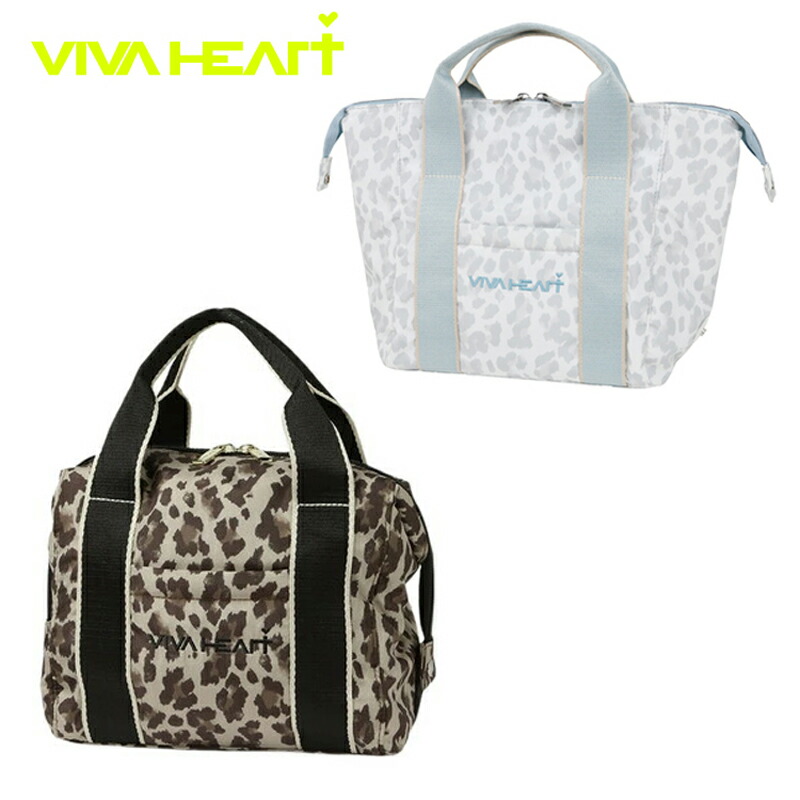 ビバハート VIVA HEART カートバッグ カートポーチ ラウンドバッグ【013-82860】 レオパード柄 ヒョウ柄 アニマル柄 ロゴ刺繍 薄中綿素材