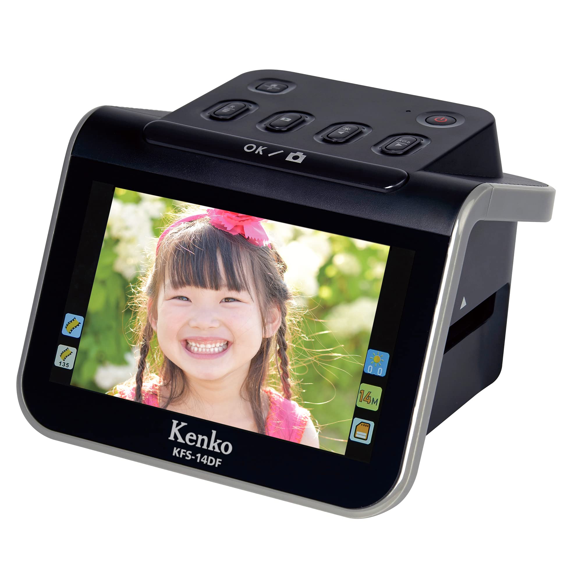 写真フィルムスキャナ 35粍 110 126写真フィルム相応う 1240万絵素 5in液晶 SD歌留多相応う USB給電 HDMI端子積み上げる 薄墨色