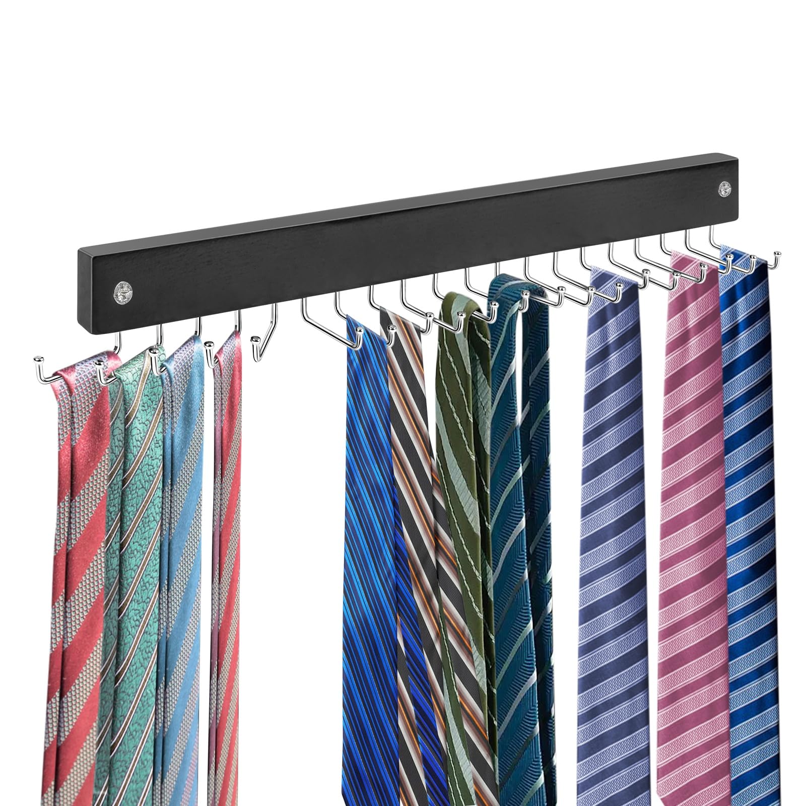 Hanging Tie Rack Neckties Belts Scarf hanger with 20 hooks Neckties and Belts organizer