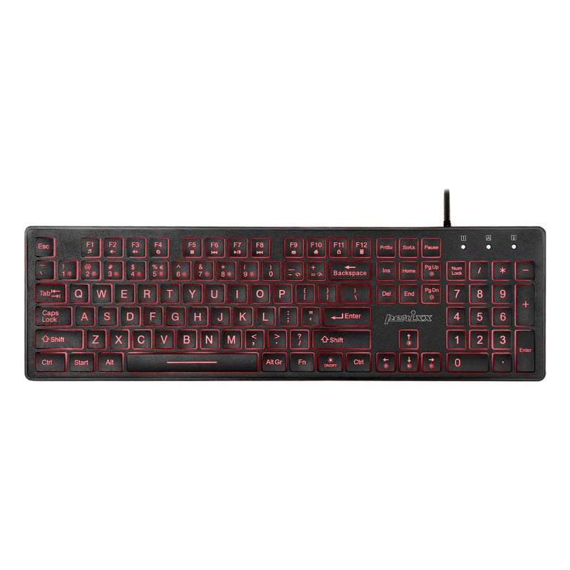 Perixx(ペリックス) PERIBOARD-317 バックライトキーボード 有線 バックライト USB接続 見やすい大きなプリントのキートップ使用 英語配列【正規品】