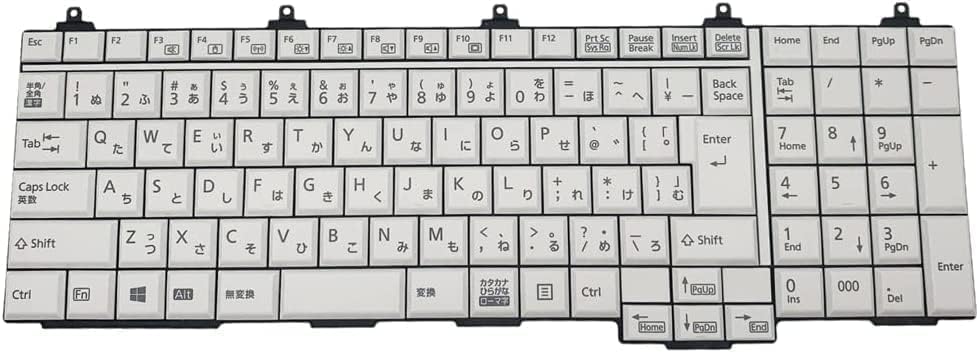 WJZX(忠興部分品です) (取りつくろう取り替えっこ用) 日本語鍵盤テンキー付き添い人 白当てはめるするFujitsu 富士通 LIFEBOOK A576 A572/E A572/F A574/HX A574/KX A574/MX A574/H A573/G 等用 MP-10J60J03D853W CP634638-01