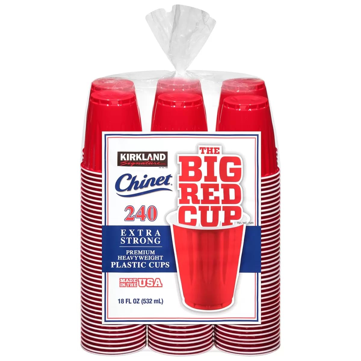 カークランド(Kirkland) 使い捨て優勝杯 マルチ 532ml 240個入 赤いこと優勝杯 532ml 240個入 プラスティックカップ 1193444