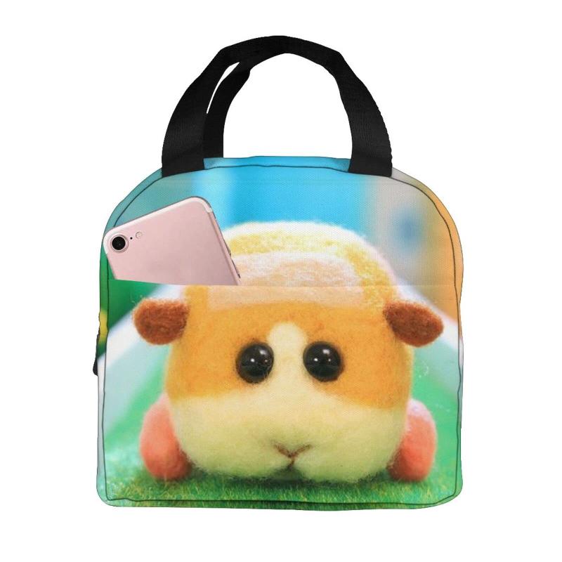 Pui Pui モルカー 保冷 がま口 ランチバッグ ブラック お弁当箱 保温 保冷バッグ ファスナー付き コンパクト お弁当袋 ソフトクーラーバッグ トート・エコバッグ画像