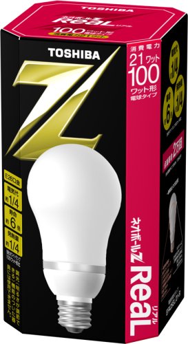 TOSHIBA ネオどんぶり鉢Z写実的 A形 100ワット手合い 白熱電球色 EFA25EL/21-R