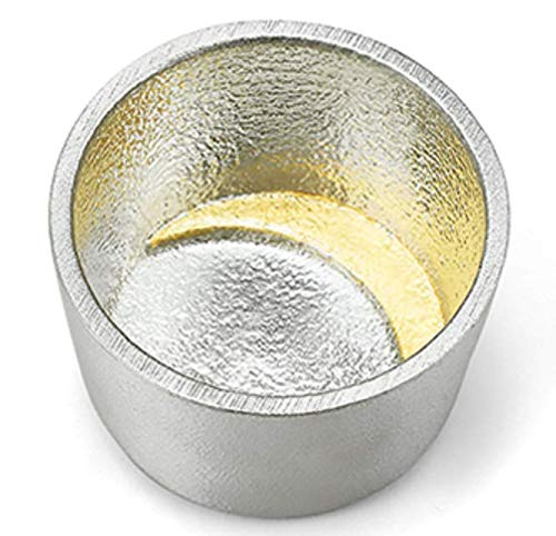 ぐい呑 月 金箔 錫100% 和紙ラッピング済み 言い慣わし芸術品 差し上げ物相応う可