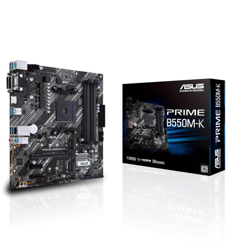ASUS Prime B550M-K AMD B550 (Ryzen AM4), dual M.2, PCIe 4.0, DDR4 4400, 1 Gb Ethernet, HDMI/D-Sub/DVI, USB 3.2 Gen 2 Type-A, mi 13,101円