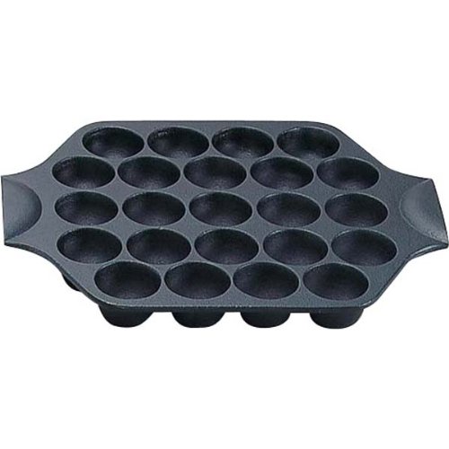 たこ焼器 23穴 鋳鉄 黒焼付産業 IH相応う 日本製 28.5×22.5×3糎 穴径4糎 穴深さ2.3糎