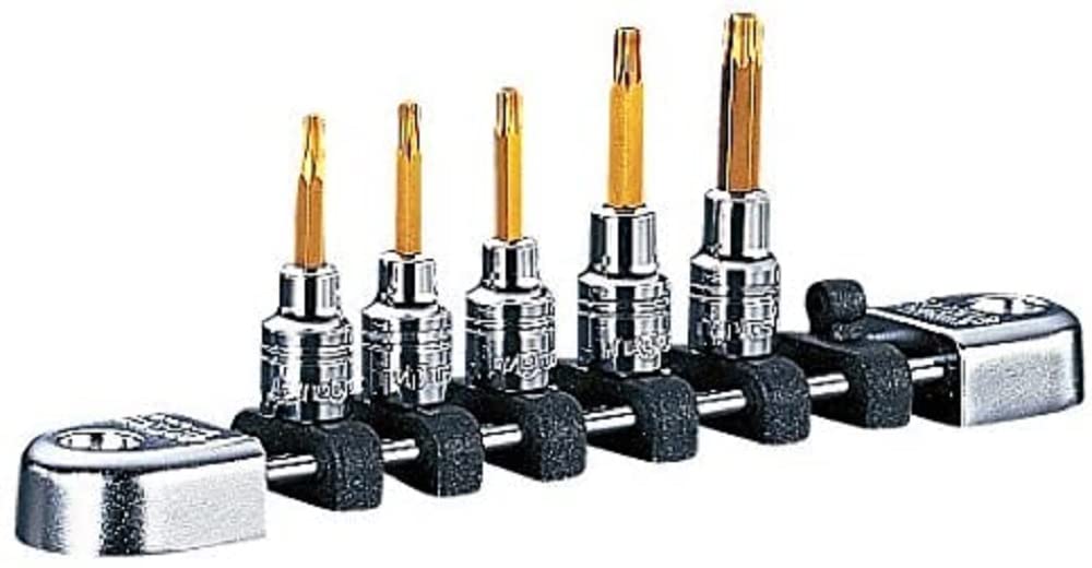 T型 トルクス ビットソケット 仕かける 6.3sq. 差込角 5個組 ソケット保持者付き添い人