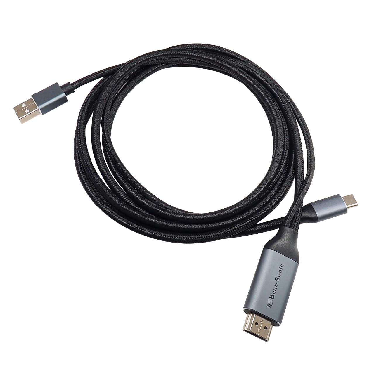 ミラーリングアダプター Type-C専用 1.8mロングケーブル FULL HD高画質出力 スマホ充電対応 HDCP対応|ゆうゆうマーケット