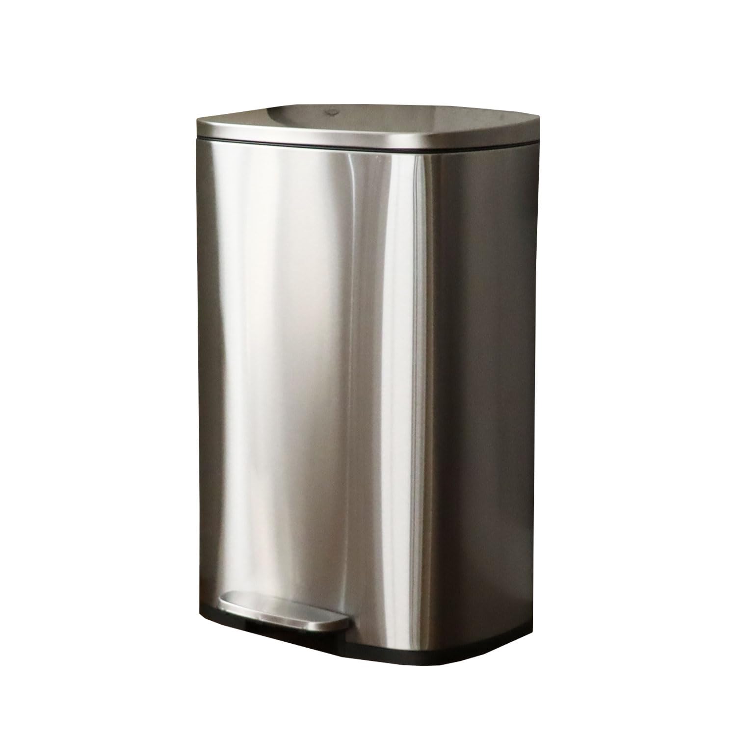 45L 50L 袋対応 ゴミ箱 大容量 ダストボックス ゆっくり閉まって静音 ふた付き ペダル式 お手入れ簡単 洗える インナーボックス付 臭い漏れを防ぐ 2層構造 ステンレス シルバー|ゆうゆうマーケット