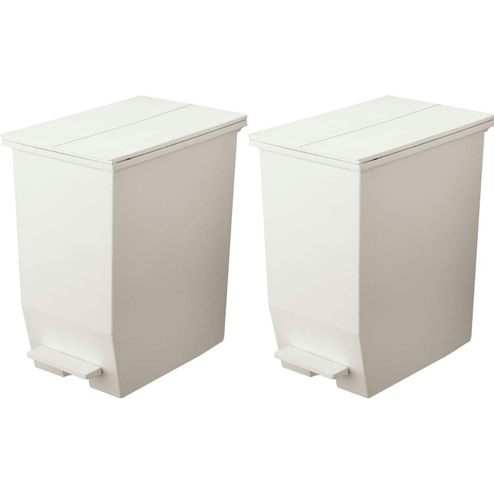 ゴミ箱 45L ペダル 両開き 2個セット ホワイト ごみ箱 キッチン ふた 付き 抗菌 分別 ダストボックス スリム ゴミ入れ 角型 キャスター｜ゆうゆうマーケット