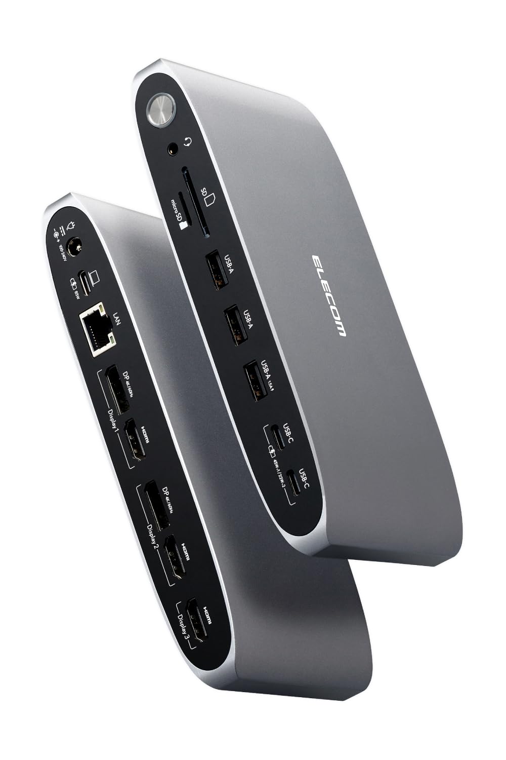 ドッキングステーション 13in1 3画面拡張 4K 60Hz USB PD対応 100W シルバー｜ゆうゆうマーケット