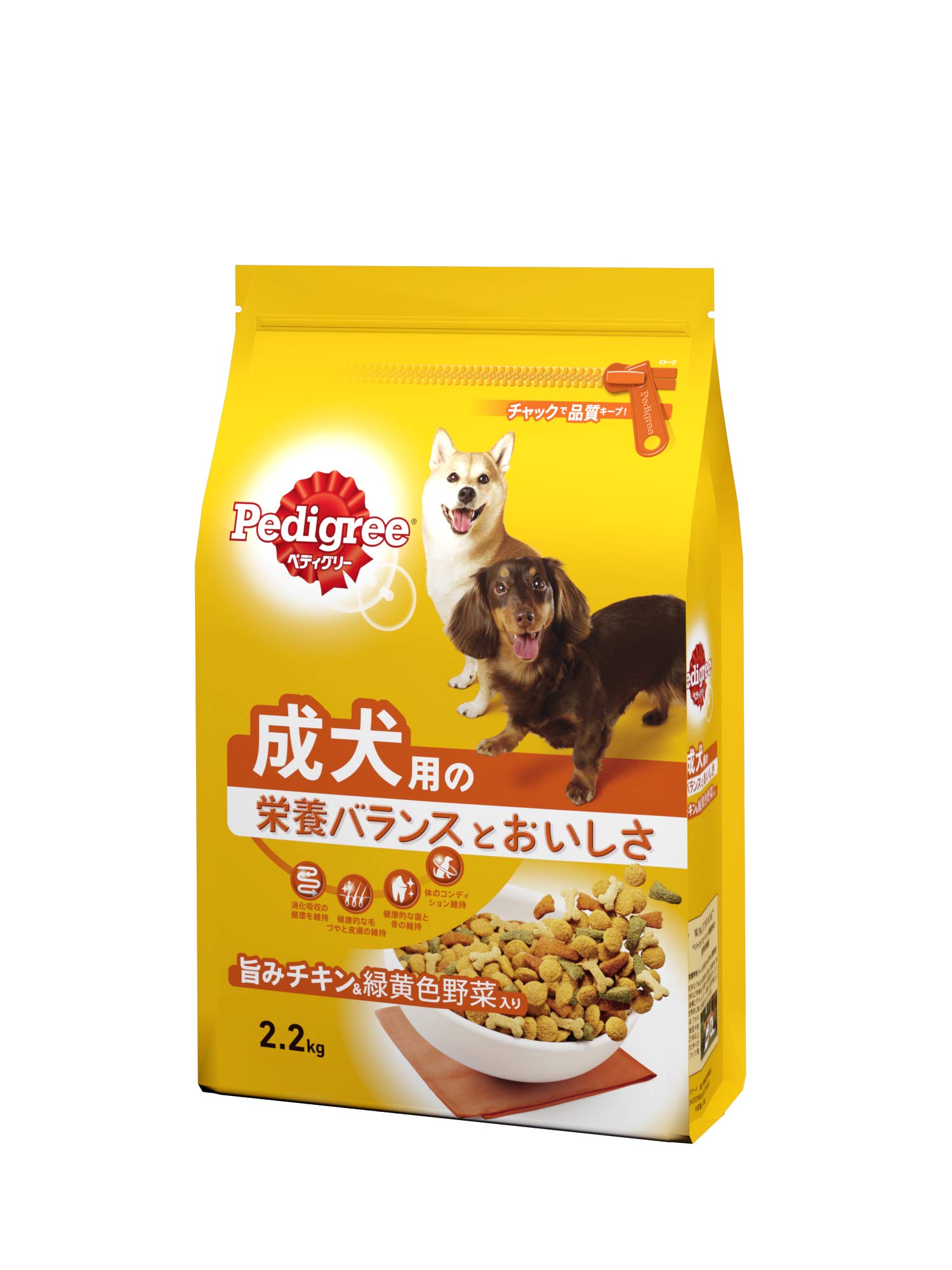ドライ 成犬用 チキン&緑黄色野菜入り 2.2kg｜ゆうゆうマーケット