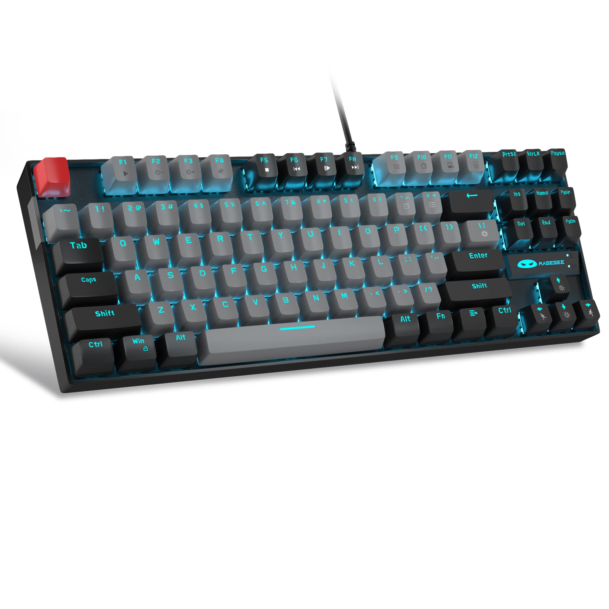 メカニカルキーボード 87キー テンキーレス 有線接続 ブラックグレー ゲーミングキーボード コンパクト 静音設計 PC周辺機器 Windows Mac対応 ゲーム オフィス 在宅ワーク 打ちやすい タイピン|ゆうゆうマーケット
