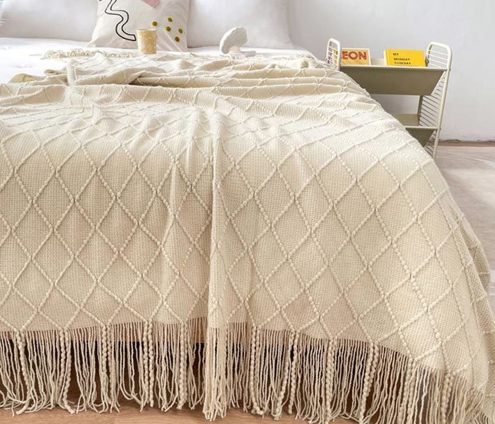 送料無料 ブランケット 夏用 おしゃれ マルチカバー 北欧 ひざ掛け ソファー 夏スローケット ソファ ソファーカバー インテリア 膝掛け毛布 母の日 父の日 ギフト ベッド カバー ベットカバー 大判ニット グレージュ ソファカバー ひざかけ シングル ベッドカバー