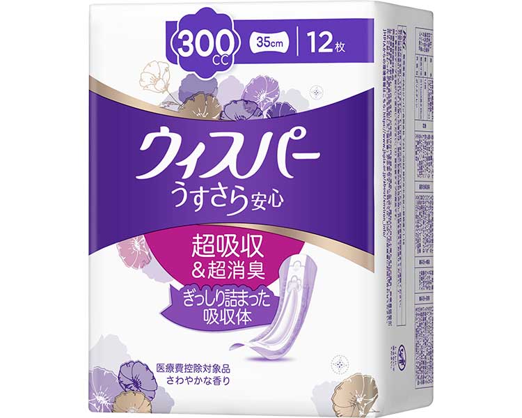 ウィスパー　うすさら安心　一気にくるモレが心配な方に ケース単位 16袋セット １袋300cc　12枚入り Ｐ＆Ｇ