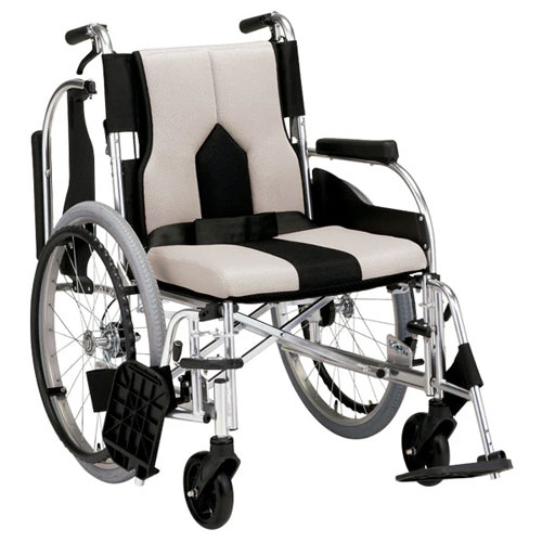 多機能車いす カラーズ スイングアウトタイプ (自走式 背折れタイプ) KC-2LG 座面幅42cm ライトグレー マキテック|介護の三ツ矢天狗