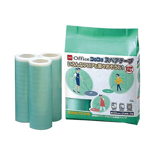 オフィスコロコロ　多用途フロア用　スペアテープ　幅１６０ｍｍ×２５周巻　１セット（６０巻：３巻×２０パック） C3210 ニトムズ#