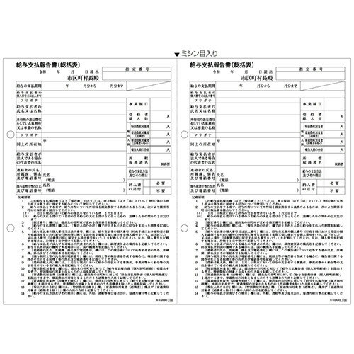 支給払い渡しニュース記事書(一つ書き表) レーザ印刷人用 A4ヨコ 2面 1箱(500枚) GB1155 ヒサゴ#