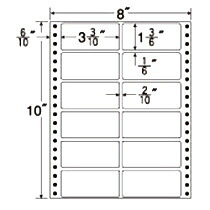 ナナフォーム 連続ラベル Mタイプ 8×10インチ 12面 84×38mm 1箱(500折) MT8C 東洋印刷#